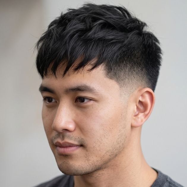 Classic Low Taper Fade With Textured Top