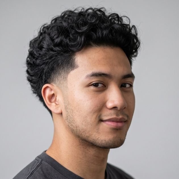 Curly Low Taper Textured Top