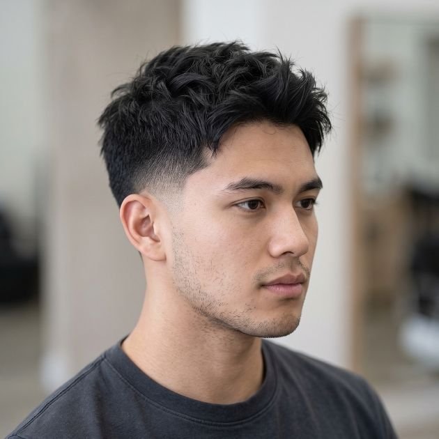 Modern Low Taper Fade With Textured Top